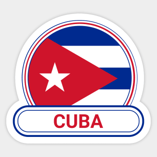 Cuba Country Badge - Cuba Flag Sticker